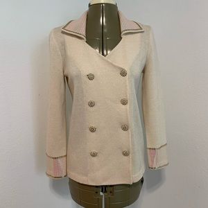 GERALDINE of Paris White Bouclé Knit Jacket Blazer